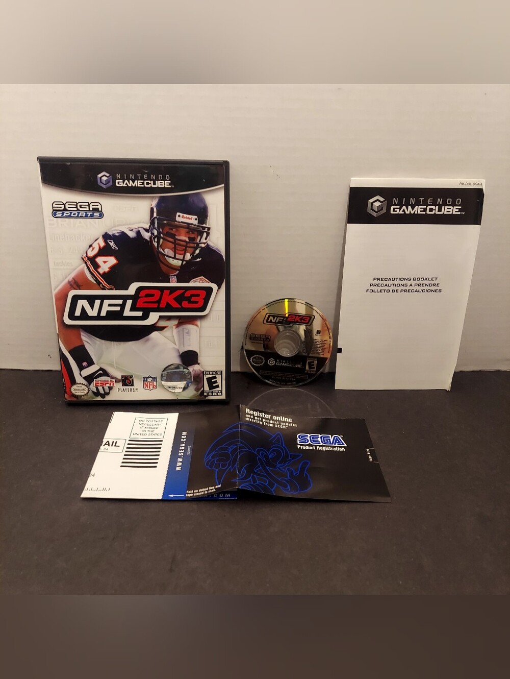 NFL 2K3 Gamecube Nintendo GameCube 2002 Chicago Bears Brian Urlacher With Insert